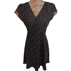 Reformed Floral Print Zip Dress